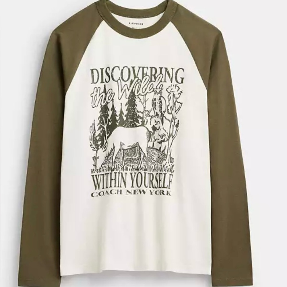 COACH Wild Raglan Crewneck Long Sleeve T-Shirt - NWT - SPRING FINAL SALE 🎉😃